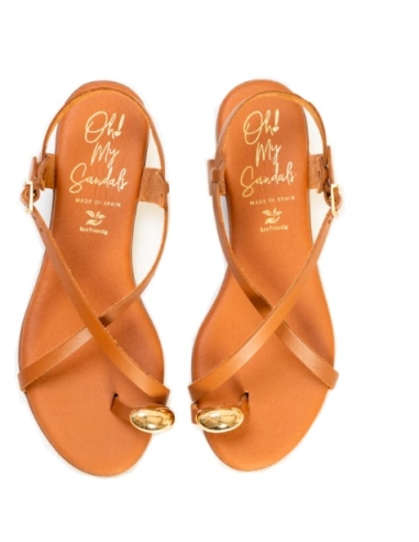 SANDALIAS PLANAS CUERO 18462