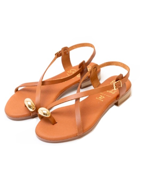 SANDALIAS PLANAS CUERO 18462