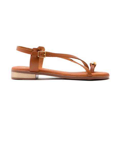 SANDALIAS PLANAS CUERO 18462