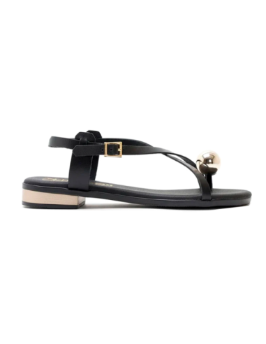 SANDALIAS PLANAS NEGRO 18463