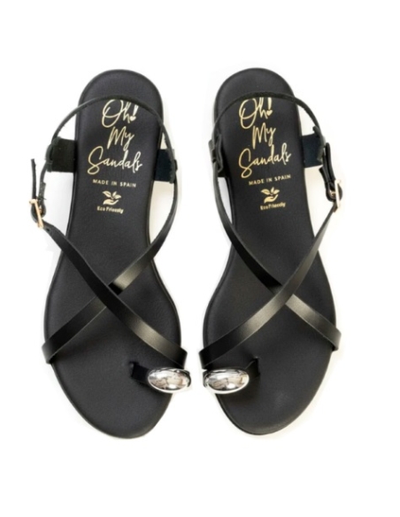 SANDALIAS PLANAS NEGRO 18463