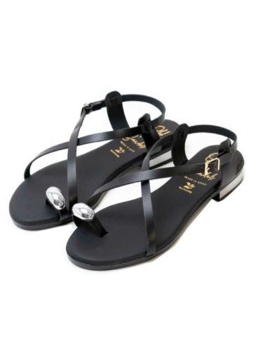 SANDALIAS PLANAS NEGRO 18463