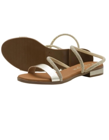 SANDALIA PLANA PLATINO 17560