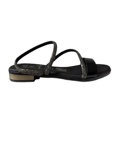 SANDALIAS PLANAS NEGRO 18465