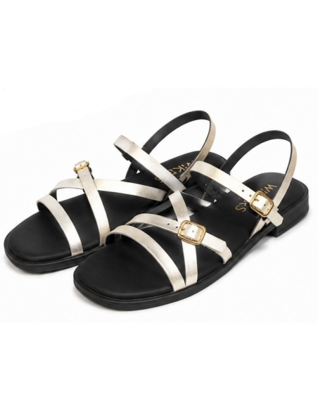 SANDALIAS PLANAS PLATINO 18536