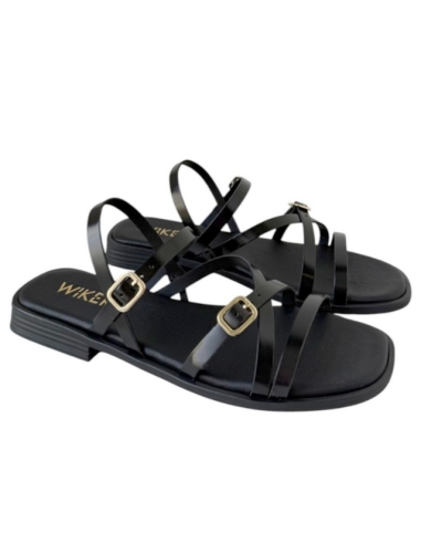 SANDALIAS PLANAS NEGRO 18537