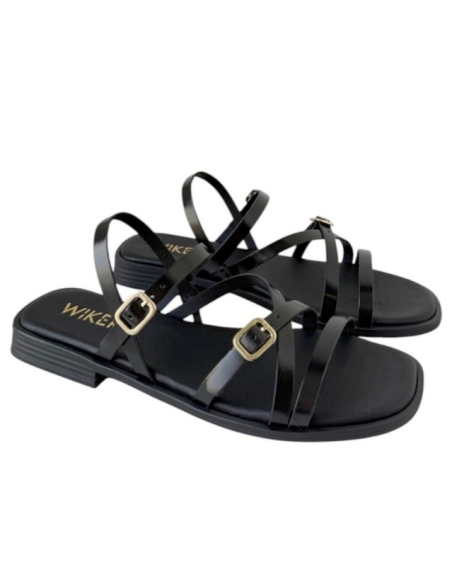 SANDALIAS PLANAS NEGRO 18537