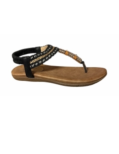 SANDALIAS PLANAS NEGRO 18525