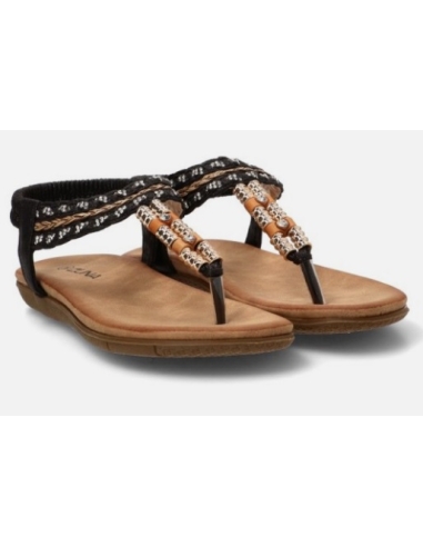 SANDALIAS PLANAS NEGRO 18525