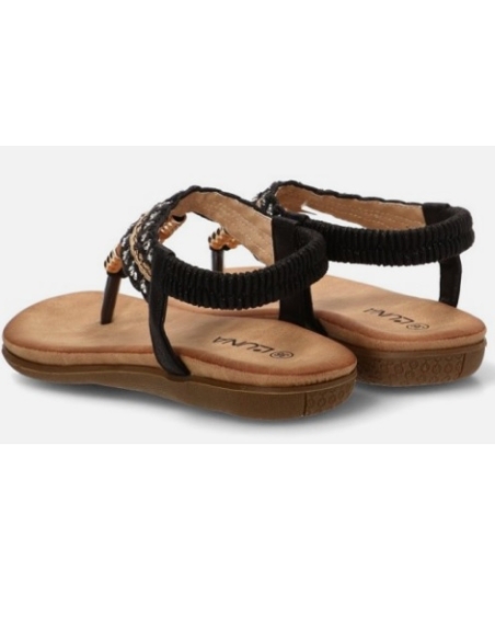 SANDALIAS PLANAS NEGRO 18525