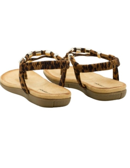 SANDALIAS PLANAS MARRON 17667